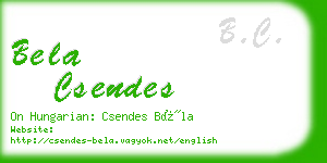 bela csendes business card